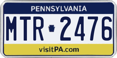 PA license plate MTR2476