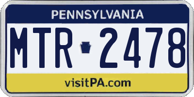 PA license plate MTR2478