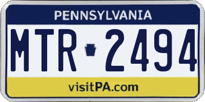 PA license plate MTR2494