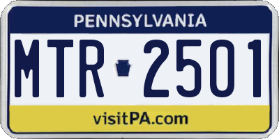 PA license plate MTR2501