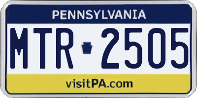 PA license plate MTR2505