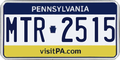 PA license plate MTR2515