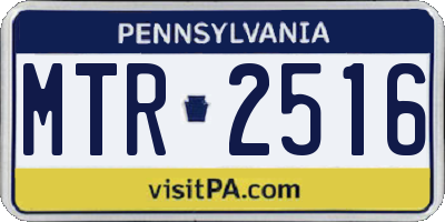 PA license plate MTR2516