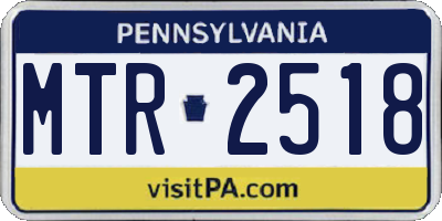 PA license plate MTR2518