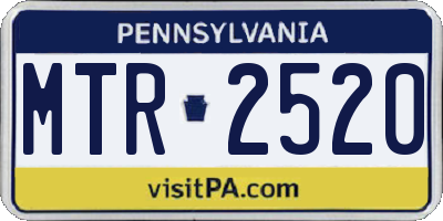 PA license plate MTR2520