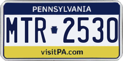 PA license plate MTR2530