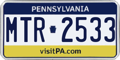 PA license plate MTR2533