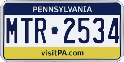 PA license plate MTR2534