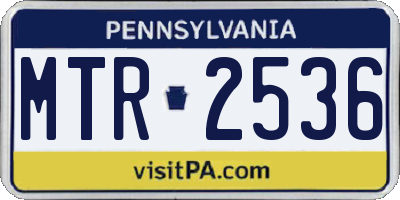 PA license plate MTR2536