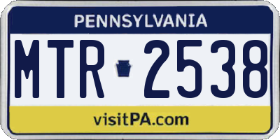 PA license plate MTR2538