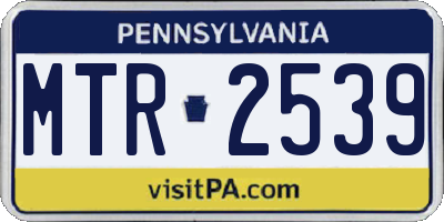PA license plate MTR2539