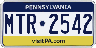 PA license plate MTR2542