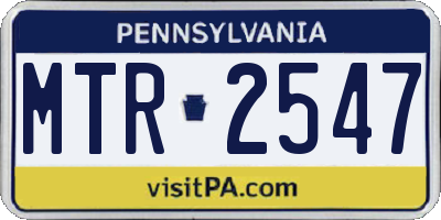PA license plate MTR2547