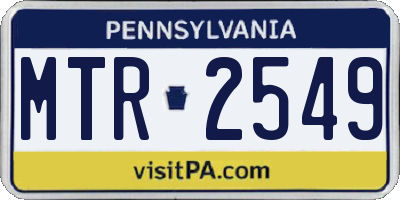 PA license plate MTR2549