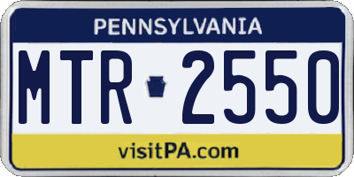 PA license plate MTR2550
