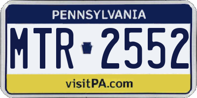 PA license plate MTR2552
