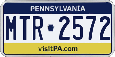 PA license plate MTR2572
