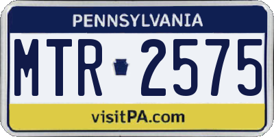 PA license plate MTR2575