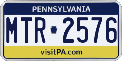 PA license plate MTR2576