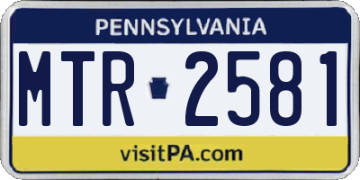 PA license plate MTR2581