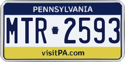 PA license plate MTR2593