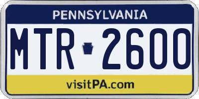 PA license plate MTR2600