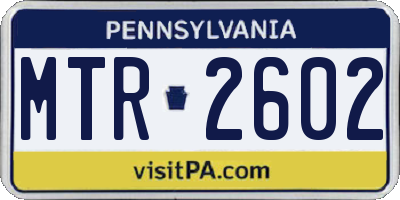 PA license plate MTR2602