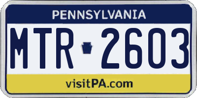 PA license plate MTR2603
