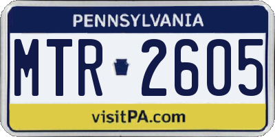 PA license plate MTR2605