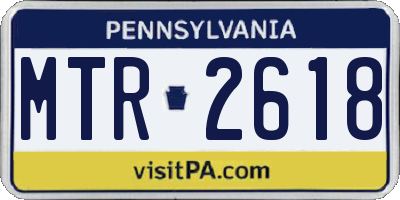 PA license plate MTR2618