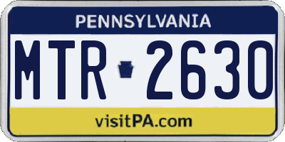 PA license plate MTR2630