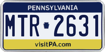 PA license plate MTR2631