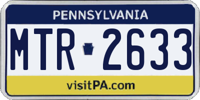 PA license plate MTR2633