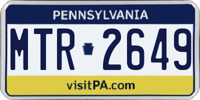 PA license plate MTR2649