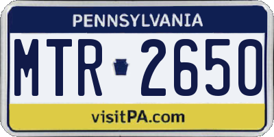 PA license plate MTR2650