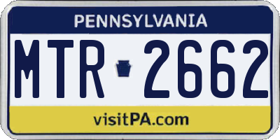 PA license plate MTR2662