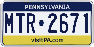 PA license plate MTR2671