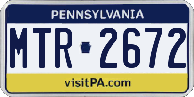 PA license plate MTR2672