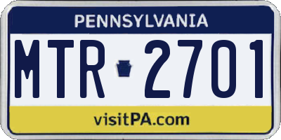 PA license plate MTR2701