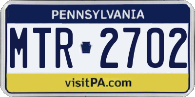PA license plate MTR2702