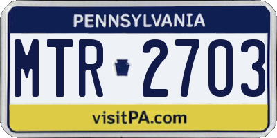 PA license plate MTR2703