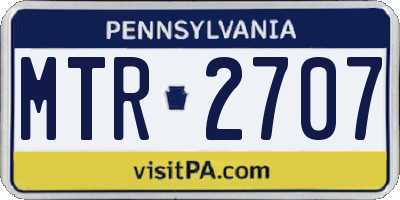 PA license plate MTR2707