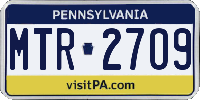 PA license plate MTR2709