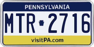 PA license plate MTR2716