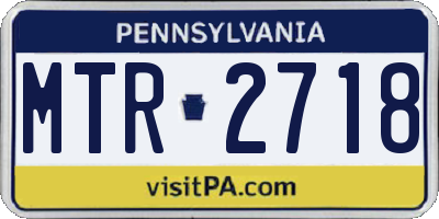 PA license plate MTR2718