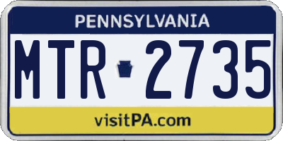 PA license plate MTR2735