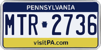 PA license plate MTR2736