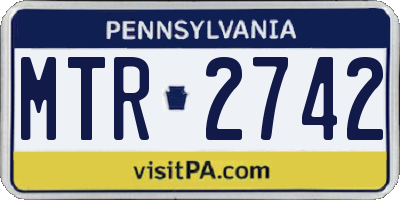 PA license plate MTR2742