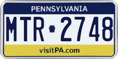 PA license plate MTR2748