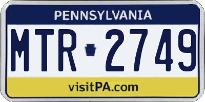 PA license plate MTR2749